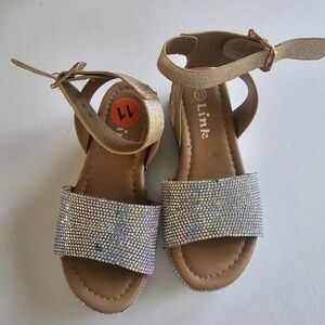 Link Kids Glitter Sandals - Gold and Silver